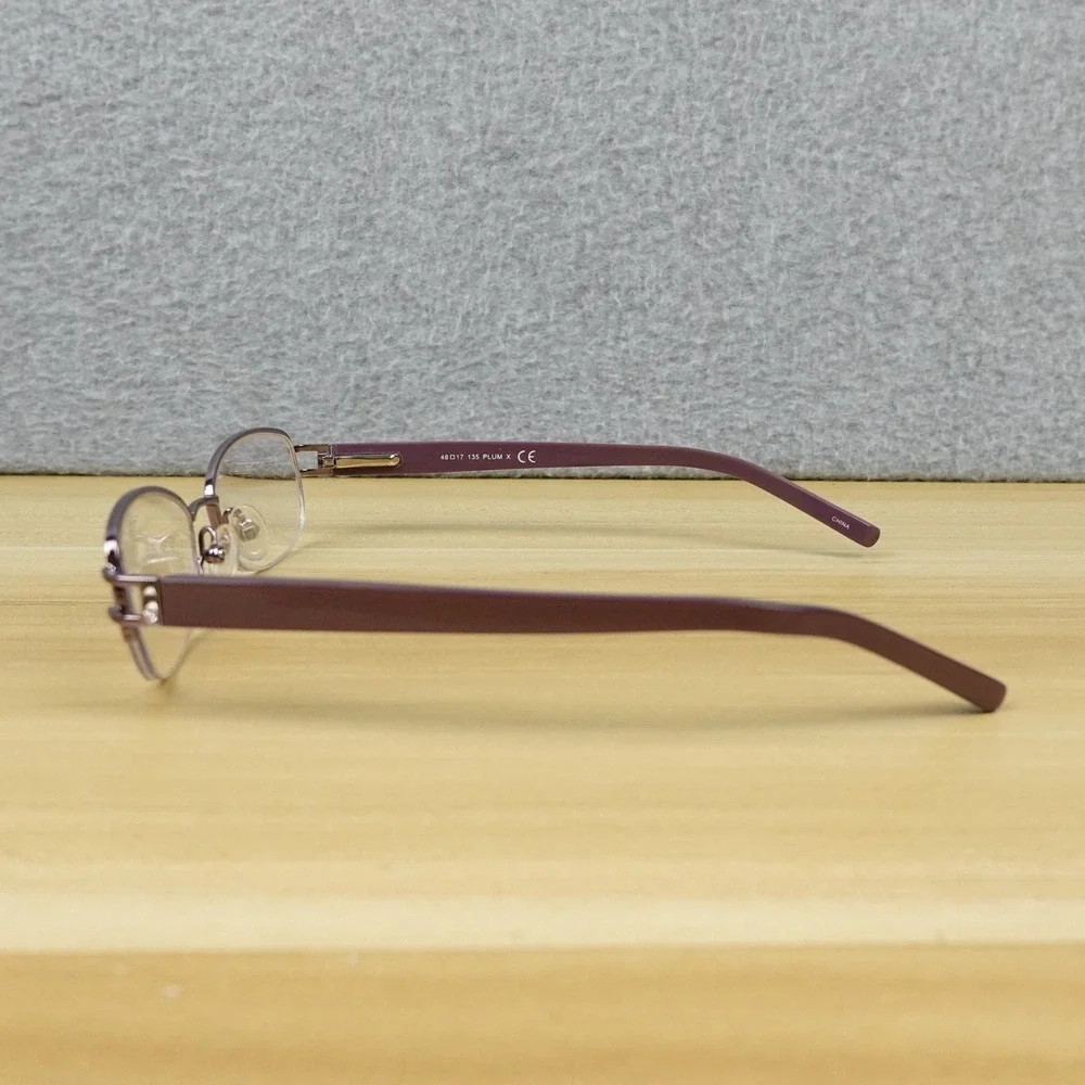 Carolee Eyeglass Frames CL 728 PLUM 48-17-135 Purple Metal Half Rim Good